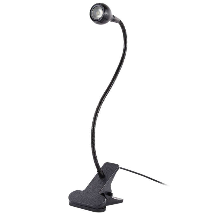 3W 360 Degree Rotation USB Metal Flexible Neck  LED Light with Switch & Clip (Warm White Light Bl...