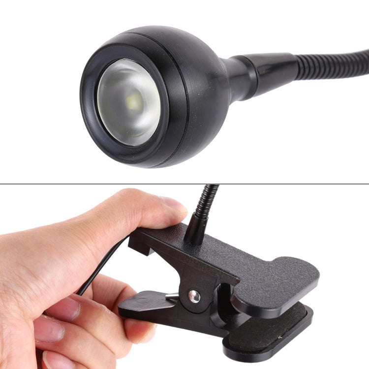 3W 360 Degree Rotation USB Metal Flexible Neck  LED Light with Switch & Clip (Warm White Light Bl...