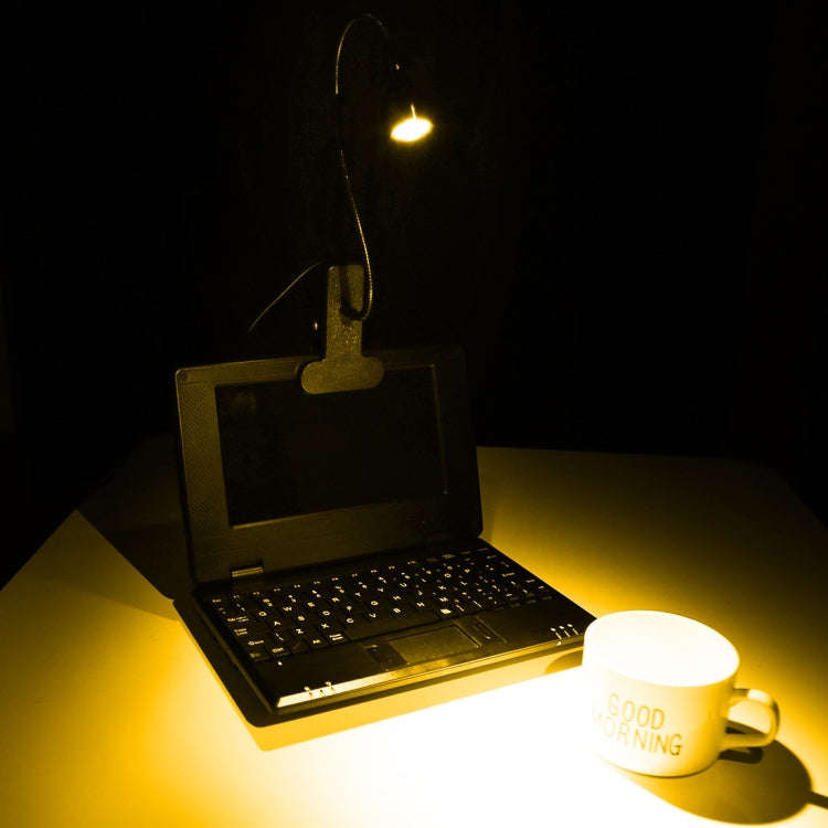 3W 360 Degree Rotation USB Metal Flexible Neck  LED Light with Switch & Clip (Warm White Light Bl...
