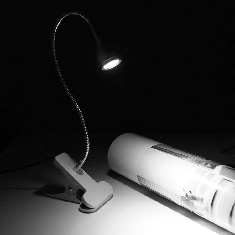 3W 360 Degree Rotation USB Metal Flexible Neck LED Light with Switch & Clip (White Light Silver)