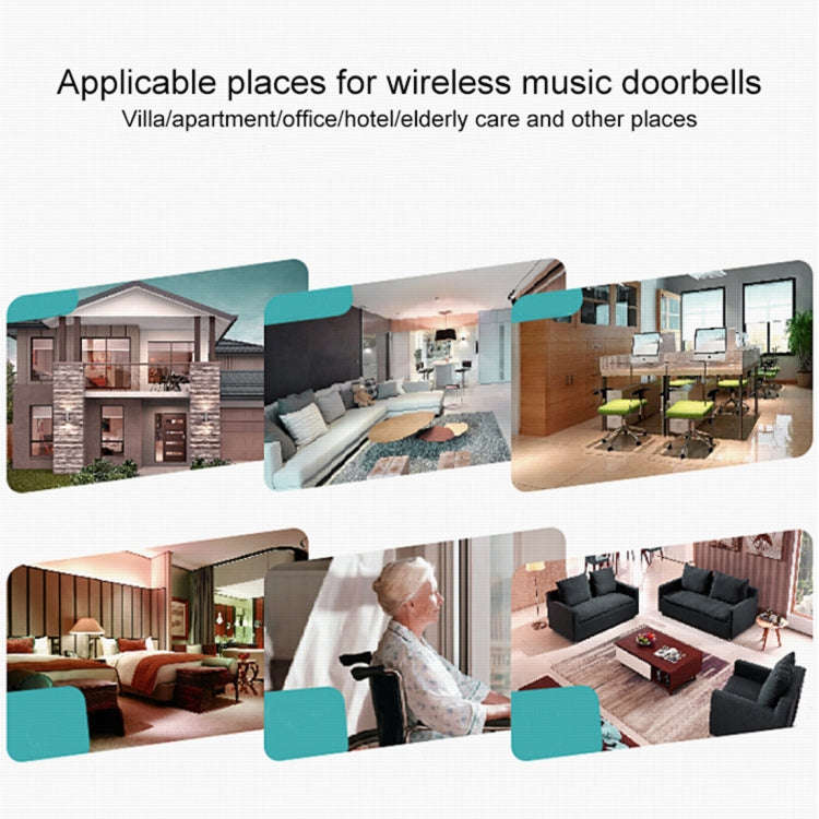 VOYE V006A Home Music Remote Control Wireless Doorbell with 38 Polyphony Sounds(White)