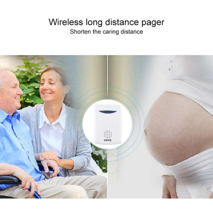 VOYE V006A Home Music Remote Control Wireless Doorbell with 38 Polyphony Sounds(White)