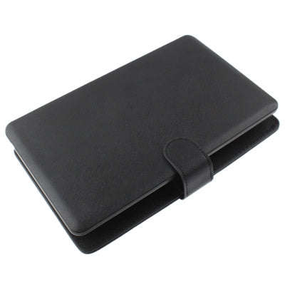 8 inch Universal Tablet PC Leather Tablet Case with USB Plastic Keyboard(Black)