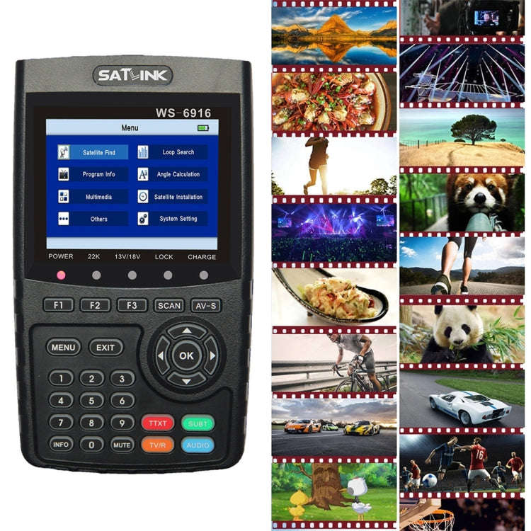 SATLINK WS6916 Digital Satellite Signal Finder Meter, 3.5 inch TFT LCD Screen, Support DVB-S / S2...