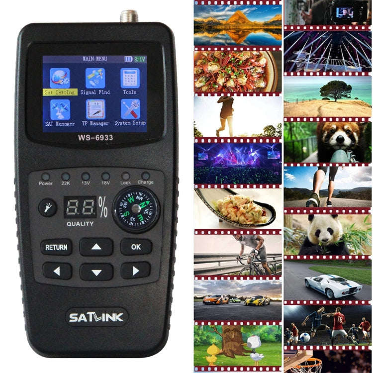 SATLINK WS6933 Portable Digital Satellite Finder Meter, 2.1 inch LCD Colour Screen, DVB-S2/S Sign...