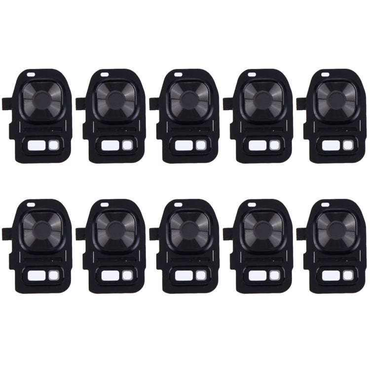 For Galaxy S7 / G930 10pcs Rear Camera Lens Cover + Flashlight Bracker (Black)