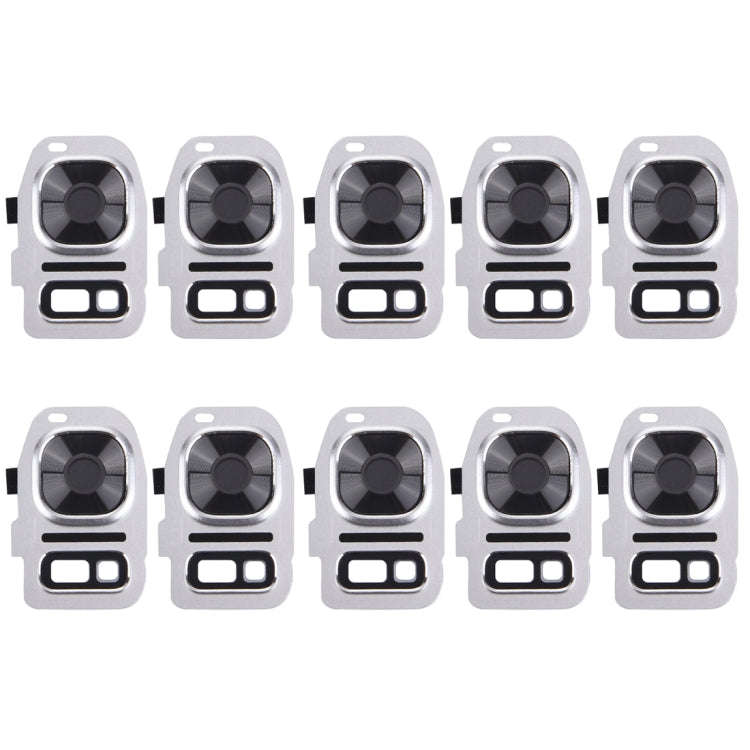 For Galaxy S7 / G930 10pcs Rear Camera Lens Cover + Flashlight Bracker (Silver)
