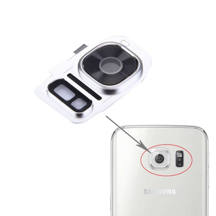 For Galaxy S7 / G930 10pcs Rear Camera Lens Cover + Flashlight Bracker (Silver)