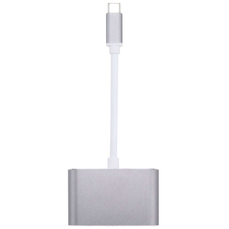 2 in 1 VGA & HDMI Female to USB-C / Type-C Male Hub Splitter Adapter(Grey)
