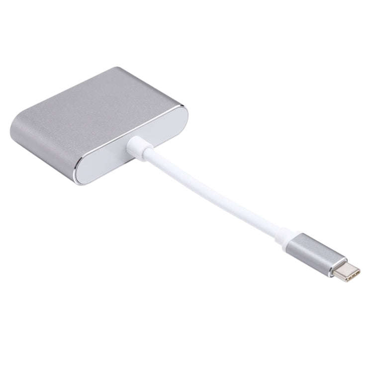2 in 1 VGA & HDMI Female to USB-C / Type-C Male Hub Splitter Adapter(Grey)