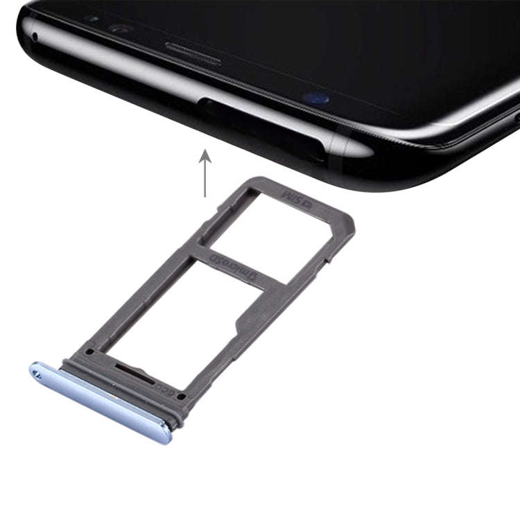 For Galaxy S8 SIM Card Tray + Micro SD Tray (Blue)