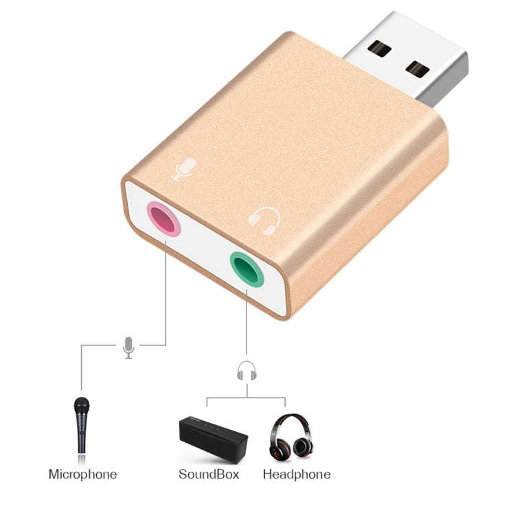 Aluminum Shell 3.5mm Jack External USB Sound Card HIFI Magic Voice 7.1 Channel Adapter Free Drive...
