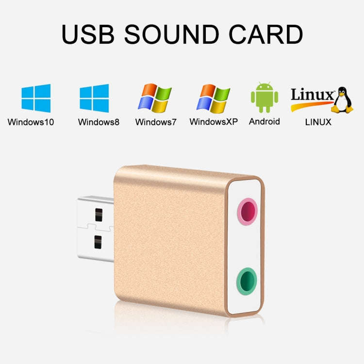 Aluminum Shell 3.5mm Jack External USB Sound Card HIFI Magic Voice 7.1 Channel Adapter Free Drive...