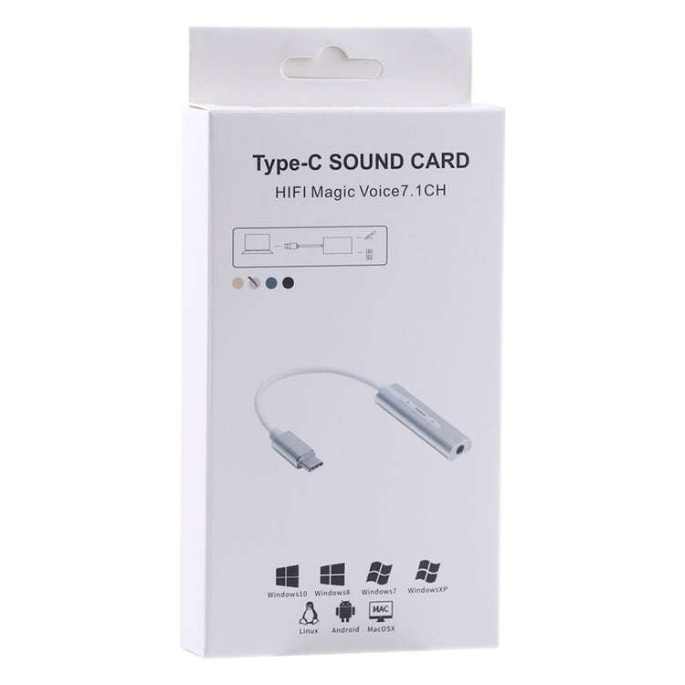 Aluminum Shell 3.5mm Jack External USB-C / Type-C Sound Card HIFI Magic Voice 7.1 Channel Convert...