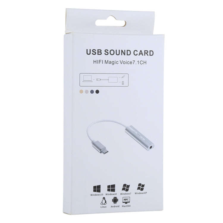 Aluminum Shell 3.5mm Jack External USB-C / Type-C Sound Card HIFI Magic Voice 7.1 Channel Convert...
