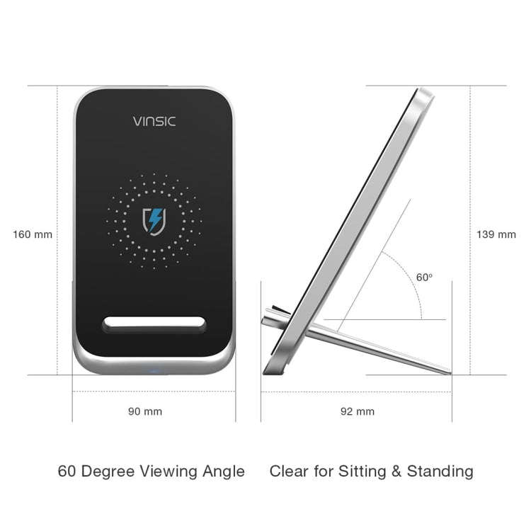 Vinsic Output 5V 1A Qi Standard Wireless Charger Fast Charger