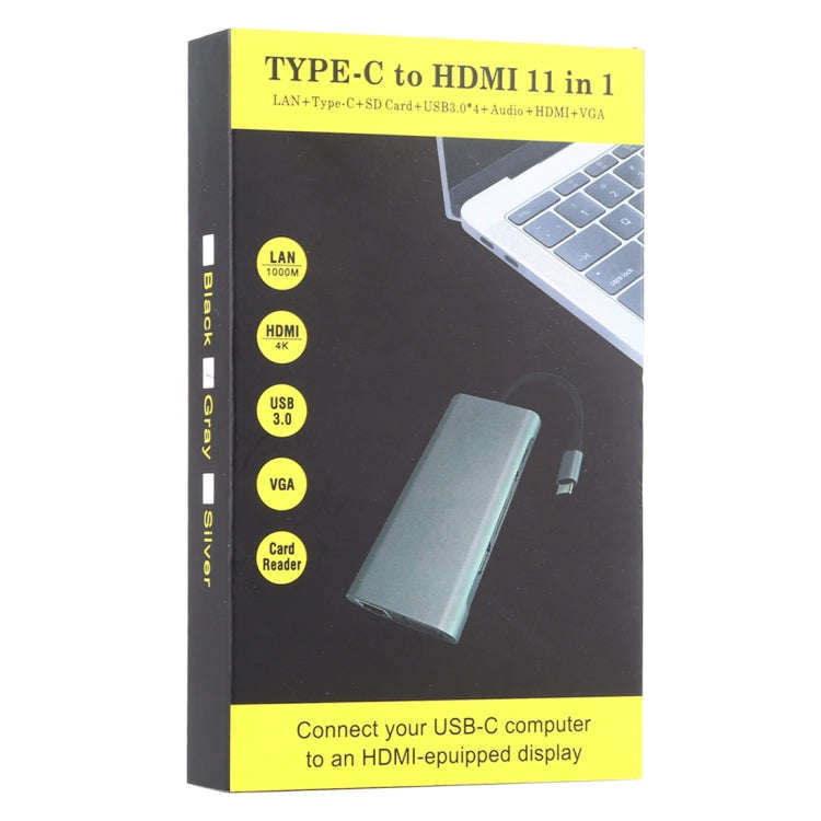 11 in 1 VGA + LAN Port + 4 x USB 3.0 + SD / TF Card + HDMI + Audio Port + USB-C / Type-C Female t...