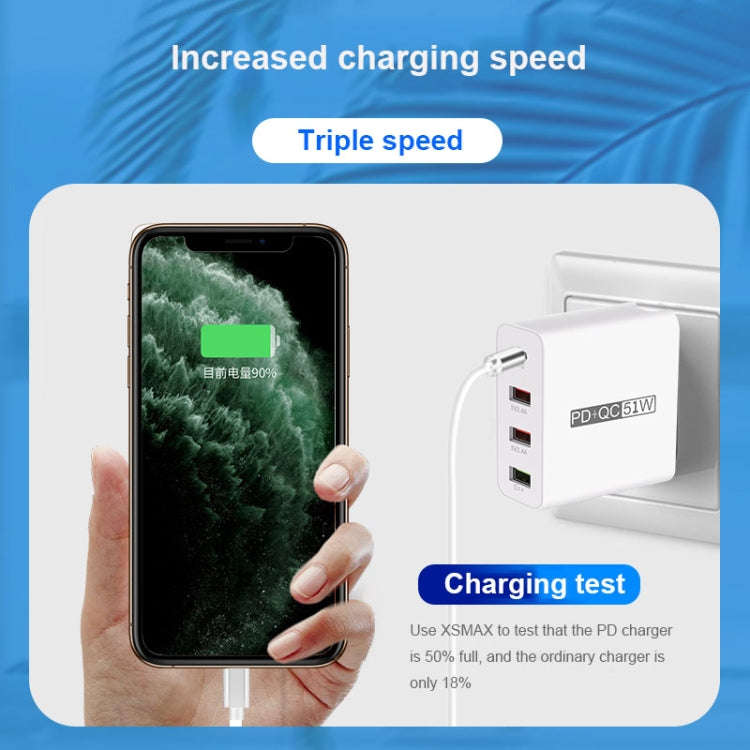 WLX-A6 4 Ports Quick Charging USB Travel Charger Power Adapter, UK Plug