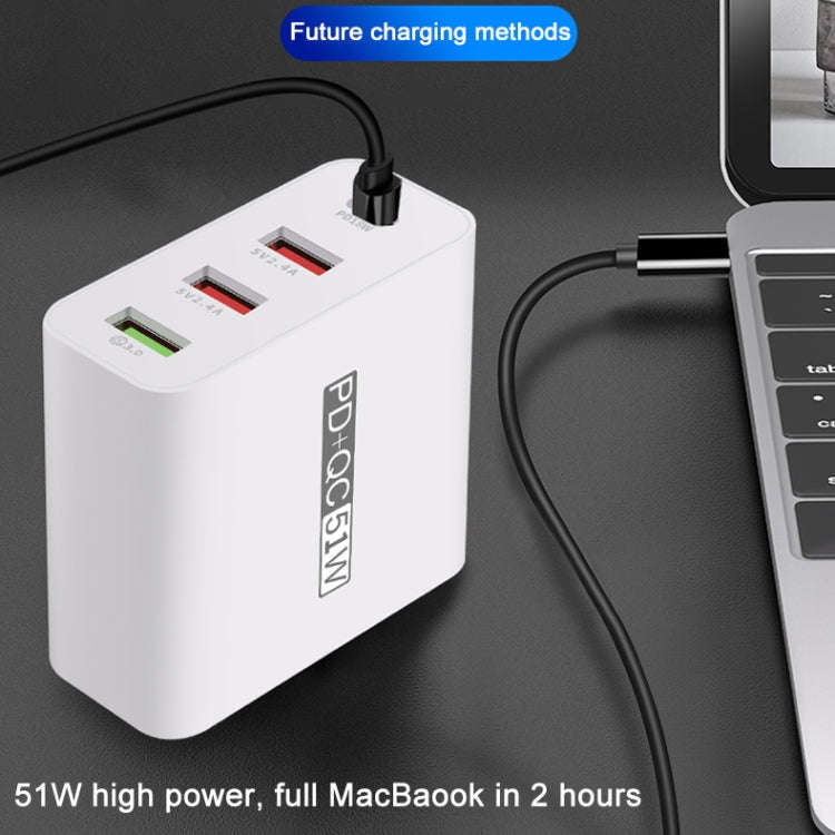 WLX-A6 4 Ports Quick Charging USB Travel Charger Power Adapter, UK Plug