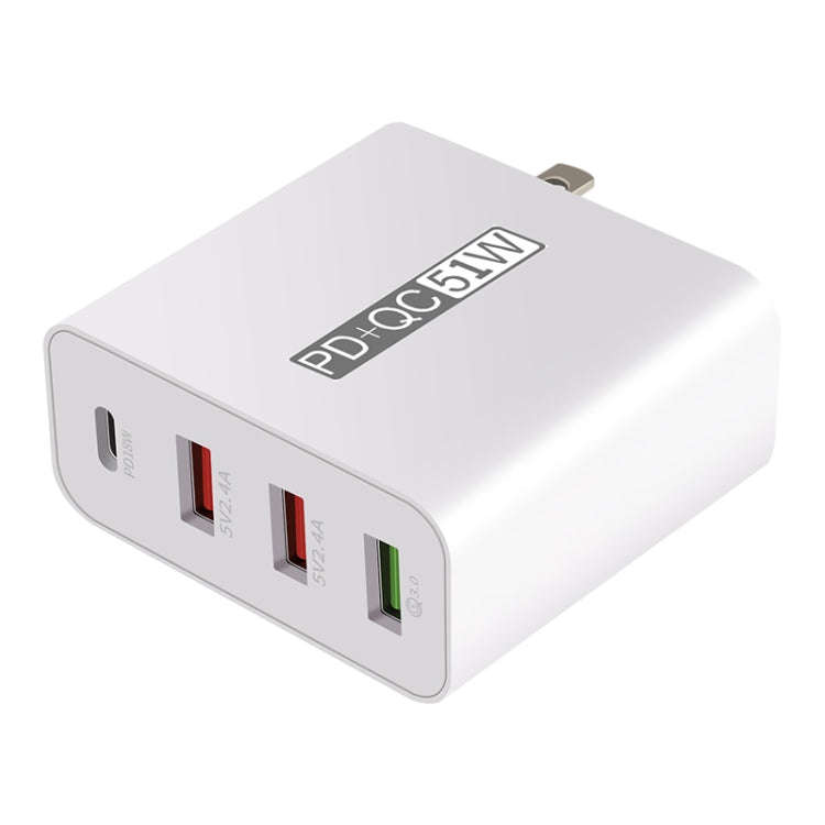 WLX-A6 4 Ports Quick Charging USB Travel Charger Power Adapter, UK Plug