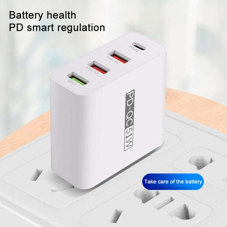WLX-A6 4 Ports Quick Charging USB Travel Charger Power Adapter, UK Plug
