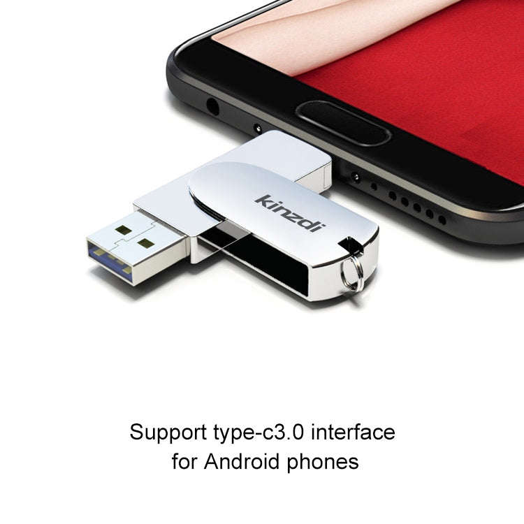 Kinzdi 64GB USB 3.0 + Type-C 3.0 Interface Metal Twister Flash Disk V11 (Rose Gold)