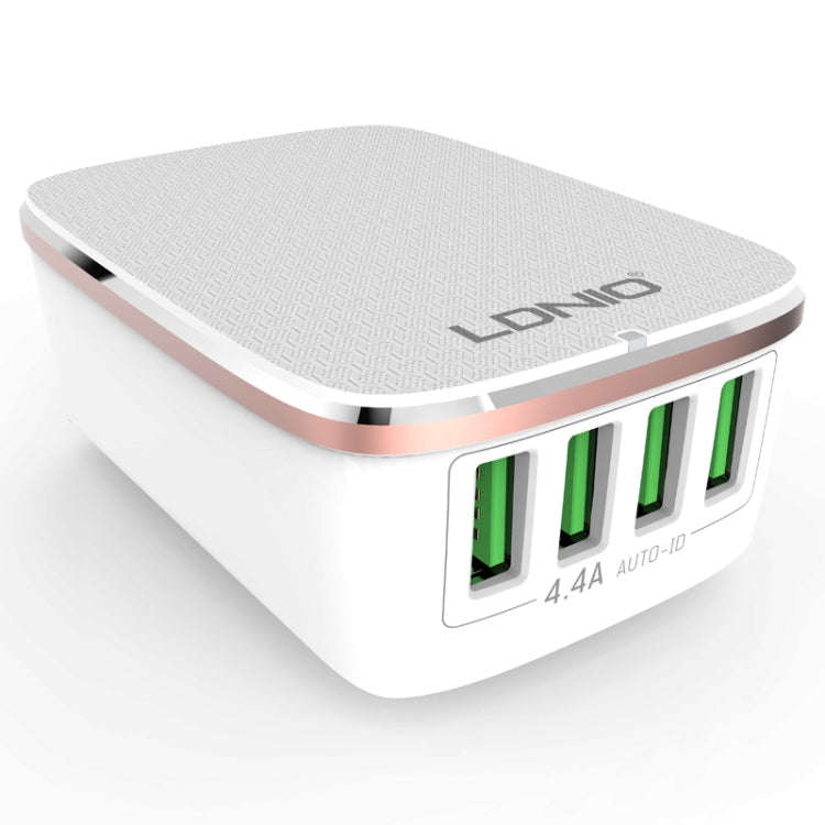 LDNIO A4404 4.4A 4 x USB Ports Smart Travel Charger, US Plug