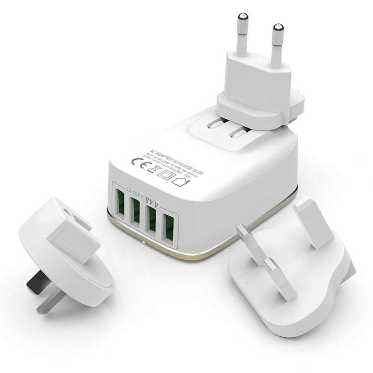 LDNIO A4404 4.4A 4 x USB Ports Smart Travel Charger, US Plug