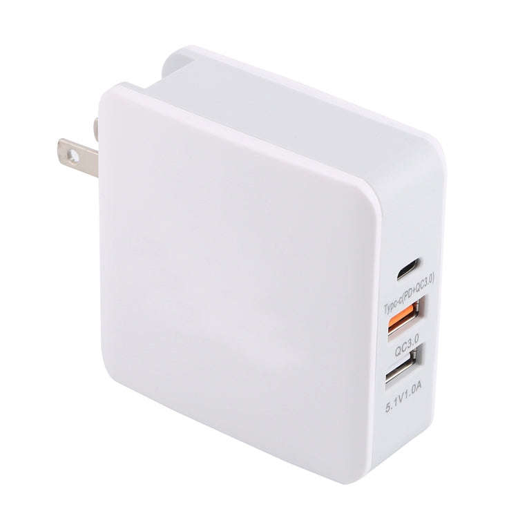 LN45 68W QC 3.0 / PD USB-C / Type-C + QC 3.0 USB + USB Ports Foldable Charger, US Plug