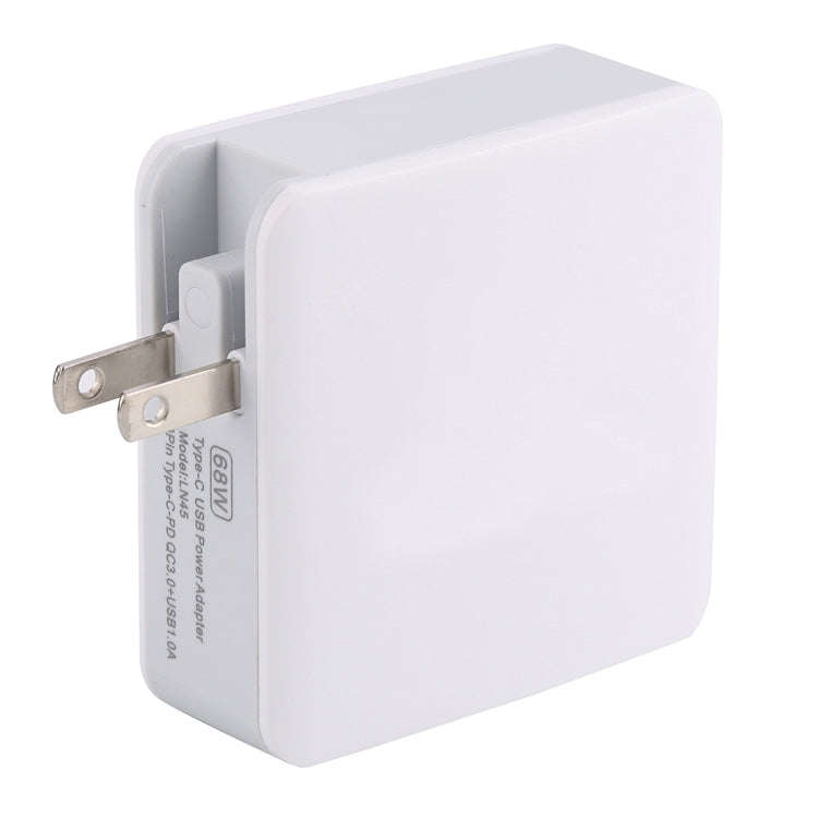 LN45 68W QC 3.0 / PD USB-C / Type-C + QC 3.0 USB + USB Ports Foldable Charger, US Plug
