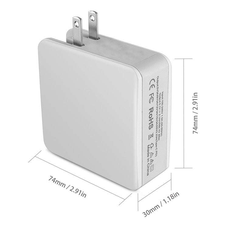 LN45 68W QC 3.0 / PD USB-C / Type-C + QC 3.0 USB + USB Ports Foldable Charger, US Plug