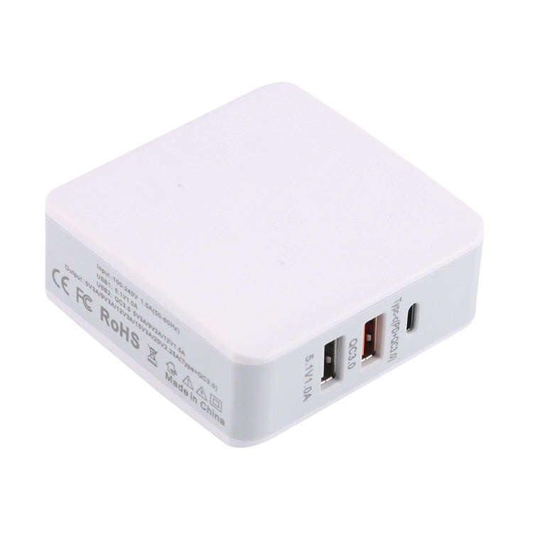 LN45 68W QC 3.0 / PD USB-C / Type-C + QC 3.0 USB + USB Ports Foldable Charger, US Plug