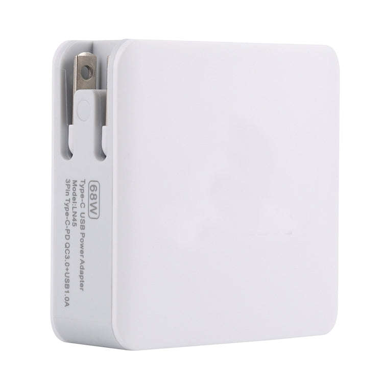 LN45 68W QC 3.0 / PD USB-C / Type-C + QC 3.0 USB + USB Ports Foldable Charger, US Plug