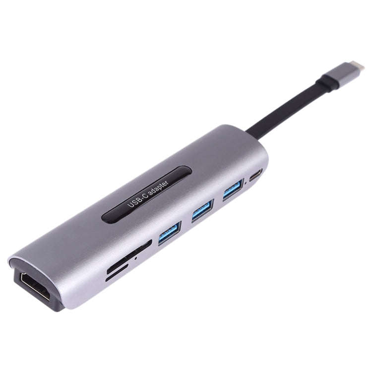 V157A 7 in 1 USB-C / Type-C to PD + USB 3.0 x 3 + SD + TF + HDMI Ports HUB Docking Station & Card...