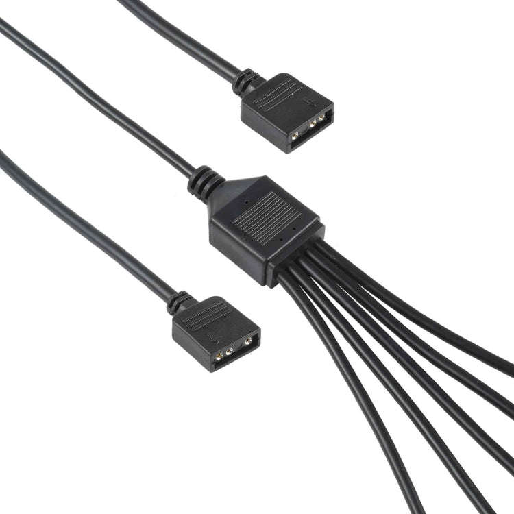3 Pin 5V 1 to 5 Motherboard AURA RGB PC Cooling Extension Cable for Asus (Black)