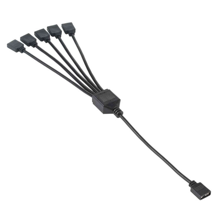 3 Pin 5V 1 to 5 Motherboard AURA RGB PC Cooling Extension Cable for Asus (Black)
