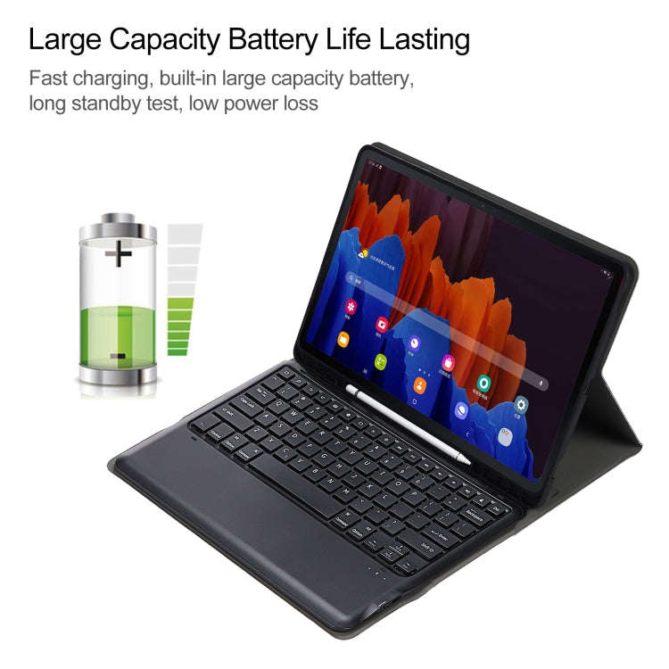 A970B Detachable Bluetooth Keyboard Ultrathin Horizontal Flip Leather Tablet Case with Pen Slot f...