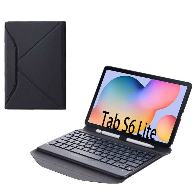 B610 Diamond Texture Triangle Back Holder Splittable Bluetooth Keyboard Leather Tablet Case for S...