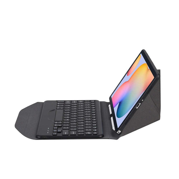 B610 Diamond Texture Triangle Back Holder Splittable Bluetooth Keyboard Leather Tablet Case for S...