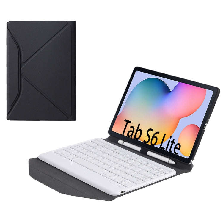 B610 Diamond Texture Triangle Back Holder Splittable Bluetooth Keyboard Leather Tablet Case for S...