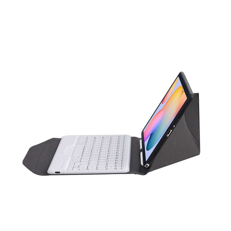 B610 Diamond Texture Triangle Back Holder Splittable Bluetooth Keyboard Leather Tablet Case for S...