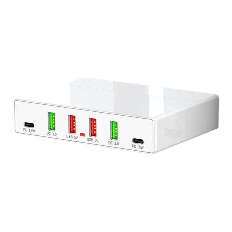 X5 6 In 1 Multi-function USB Quick Charging Station Smart Socket Holder Stand