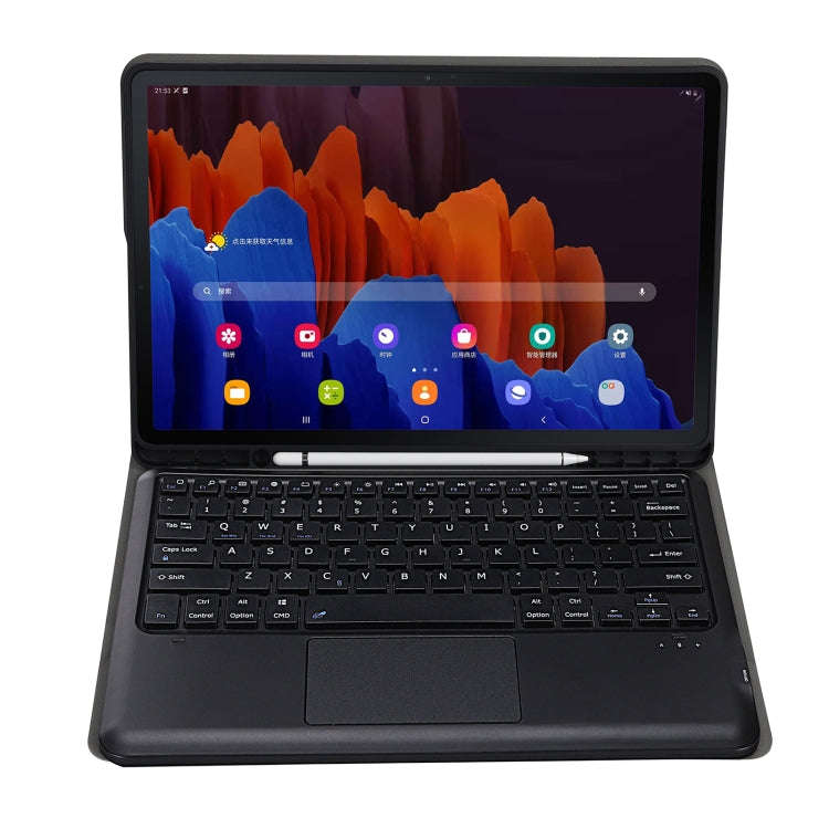 A970B-A Splittable Bluetooth Keyboard Leather Tablet Case for Samsung Galaxy Tab S7 FE T730 T736 ...