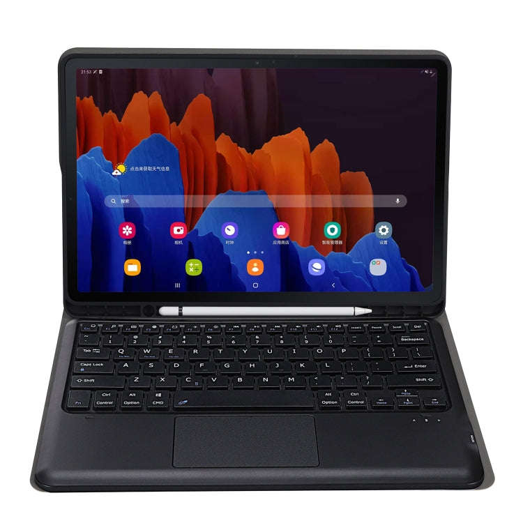 A970B-A Splittable Bluetooth Keyboard Leather Tablet Case for Samsung Galaxy Tab S7 FE T730 T736 ...