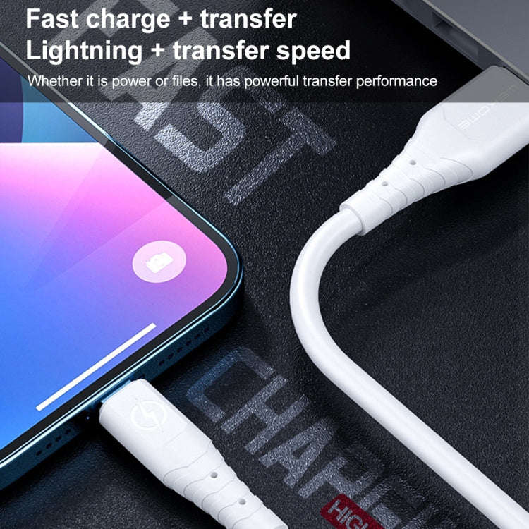 WK WDC-152 6A Micro USB Fast Charging Data Cable, Length: 1m (White)