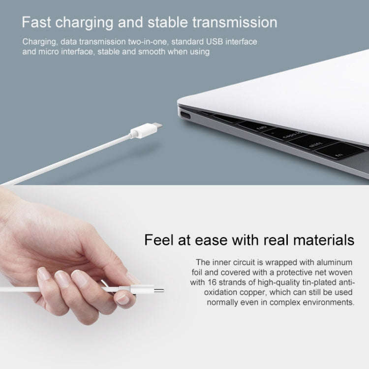 Original Xiaomi USB to USB-C / Type-C Data Cable Normal Version, Cable Length: 1m (White)