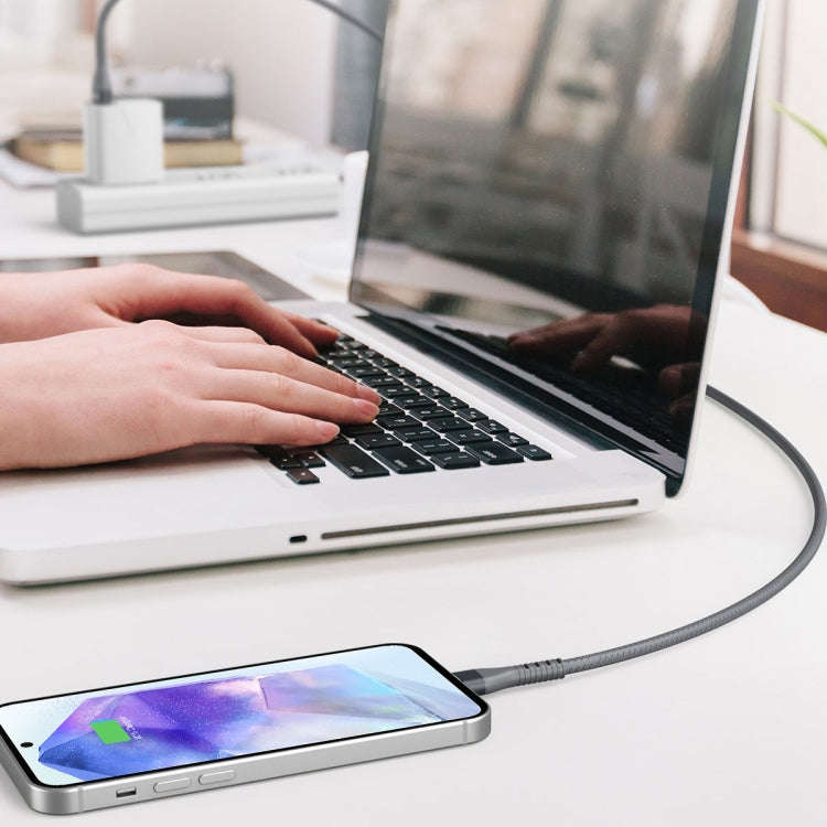IVON CA92 2.4A Max USB to Micro USB Rubber Fast Charging Data Cable, Length: 1.5m (Grey)