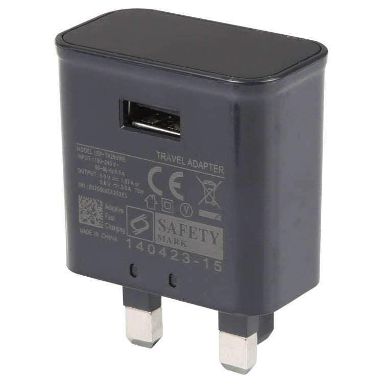 EP-TA20UWE Single USB Port Fast Charging Travel Adapter, UK Plug(Black)