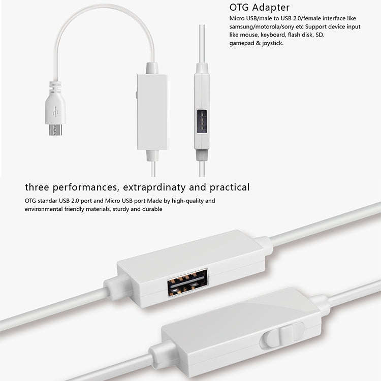 OTG-Y-03 USB 2.0 Male to Micro USB Male + USB Female OTG Charging Data Cable for Android Phones /...