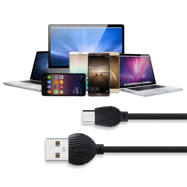 awei CL-61 2 in 1 2.5A Micro USB Charging + Transmission Aluminum Alloy Braided Data Cable, Lengt...